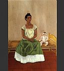 Frida Kahlo Canvas Paintings - Me and My Doll